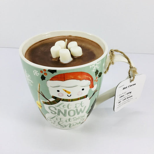 Hot Cocoa/Chocolate (Snowman) - Mug Candle - 100% Soy Wax