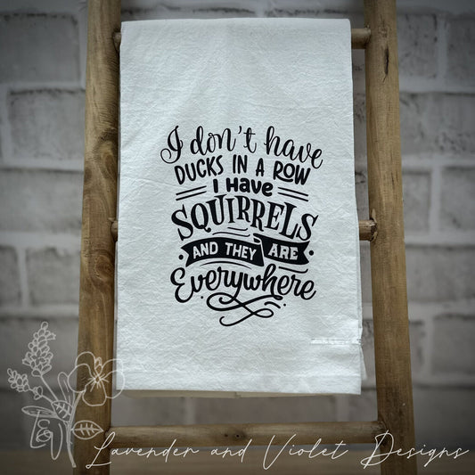 SQUIRRELS FLOUR SACK DISHTOWEL