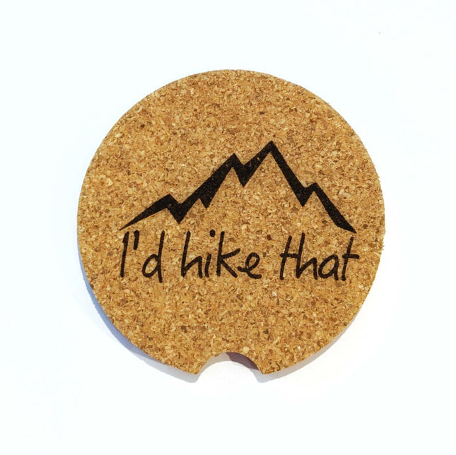 Cork Car Coaster CCC - I'd Hike That