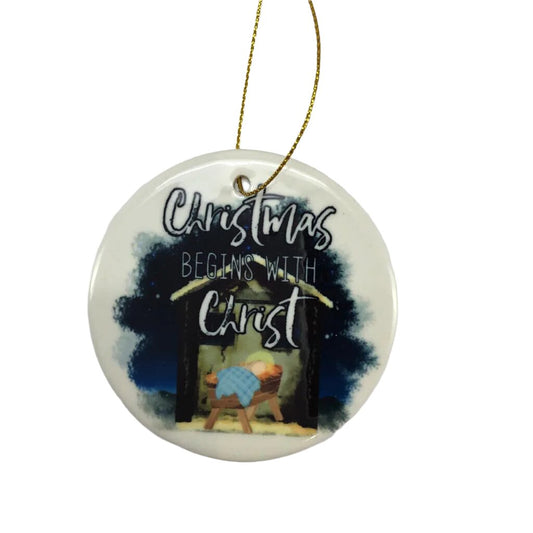 Ceramic Christmas Ornament - Christmas Begins with Christ