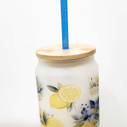 Glass tumbler- Blueberry lemon