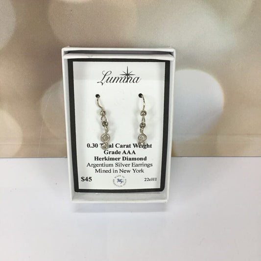 22EH1 030 TCW HERKIMER GRADE AAA ARGENTIUM EARRINGS