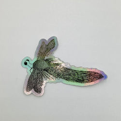 Holographic Peacock Dragonfly Vinyl Sticker - view 1