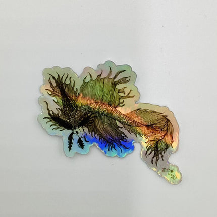 Holographic Betta Dragon Vinyl Sticker