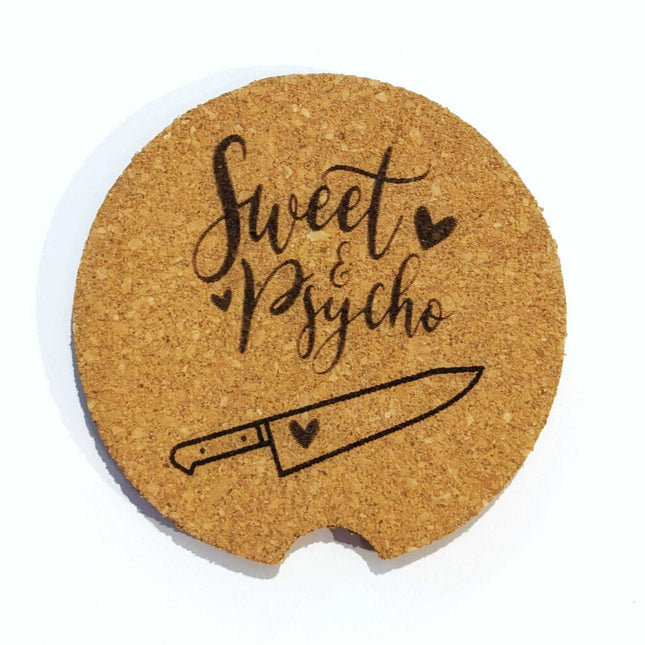 Cork Car Coaster CCC - Sweet & Psycho