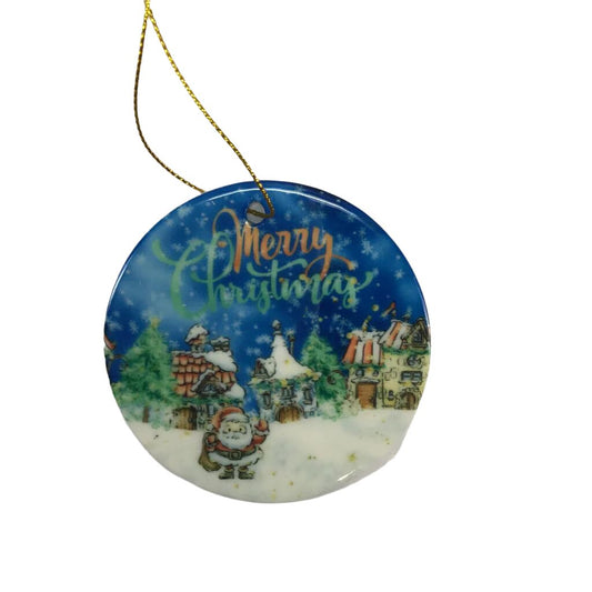 Ceramic Christmas Ornament - Merry Christmas Santa