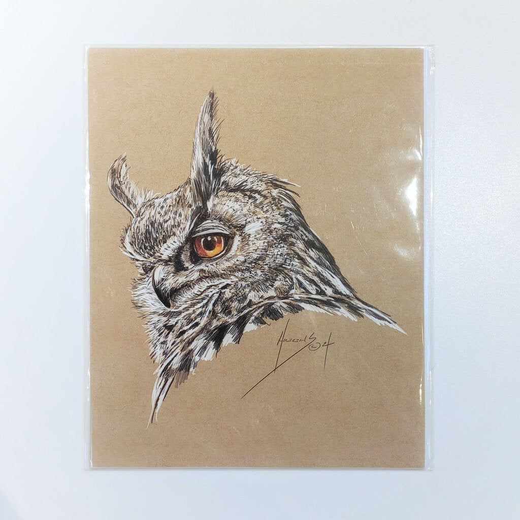 Owl Fire Eye Art Print