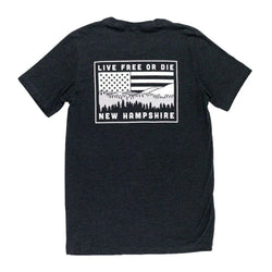 NH Mountains & Flag T-shirt - Black - view 1