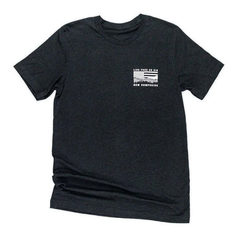 NH Mountains & Flag T-shirt - Black