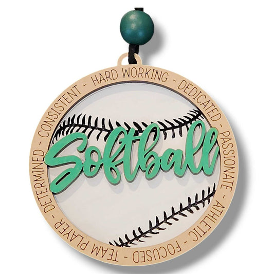 Ornament - Softball - Green