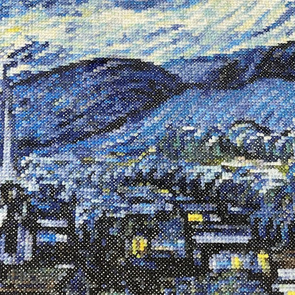 The Starry Night-Blue Cross-Stitch