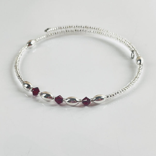 Birthstone Memory Wire Bracelet - 01 January