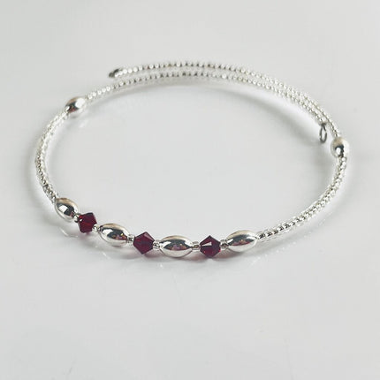 Birthstone Memory Wire Bracelet - 01 January