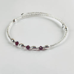 Birthstone Memory Wire Bracelet - 01 January - view 1