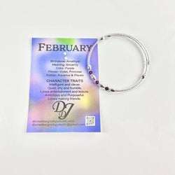 Birthstone Memory Wire Bracelet - 02 February - view 2
