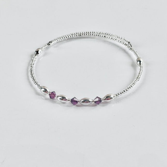 Birthstone Memory Wire Bracelet - 02 February