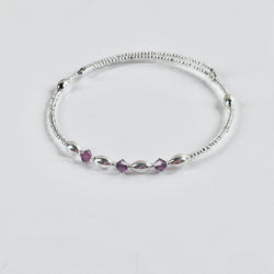Birthstone Memory Wire Bracelet - 02 February - view 1