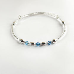 Birthstone Memory Wire Bracelet - 03 March - view 1
