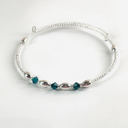 Birthstone Memory Wire Bracelet - 05 May