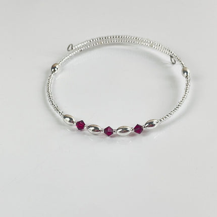 Birthstone Memory Wire Bracelet - 07 July