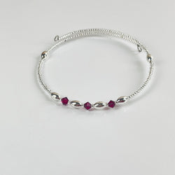 Birthstone Memory Wire Bracelet - 07 July - view 1