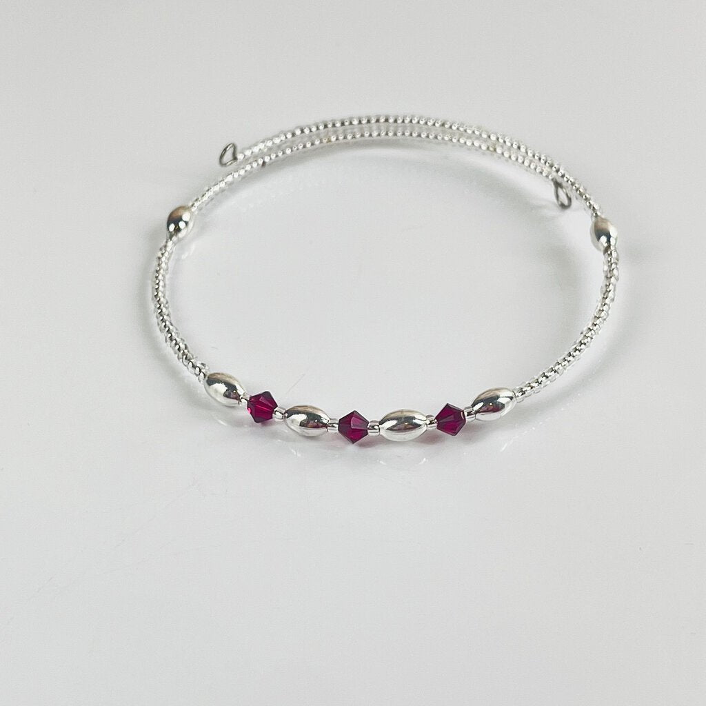 Birthstone Memory Wire Bracelet - 07 July