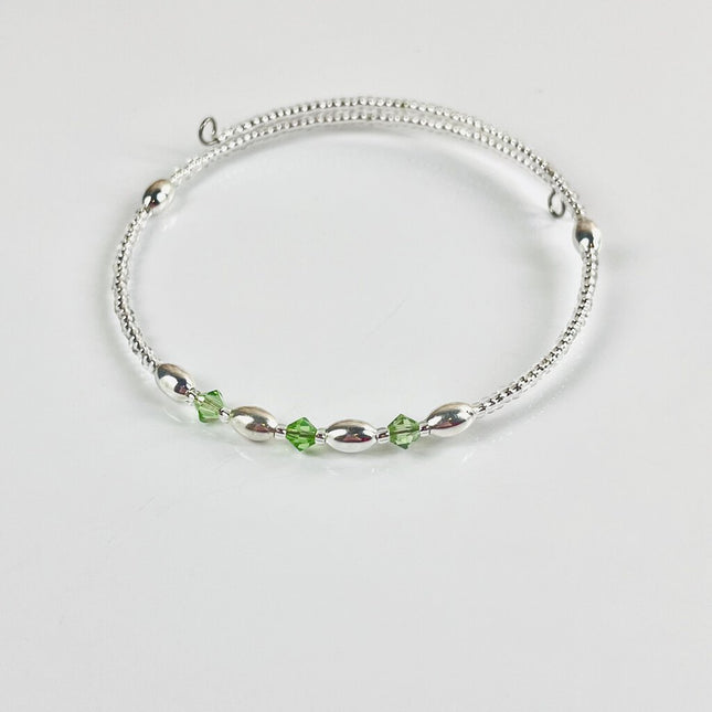 Birthstone Memory Wire Bracelet - 08 August