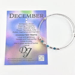 Birthstone Memory Wire Bracelet - 12 December - view 2