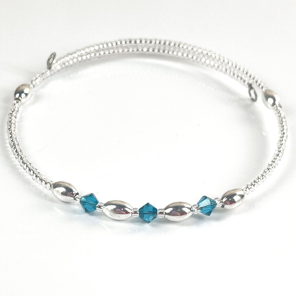 B DECEMBER BIRTHSTONE MEMORYWIRE BRACELET