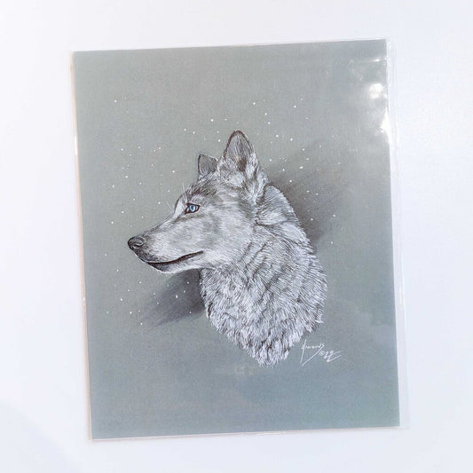 Snow Wolf Art Print