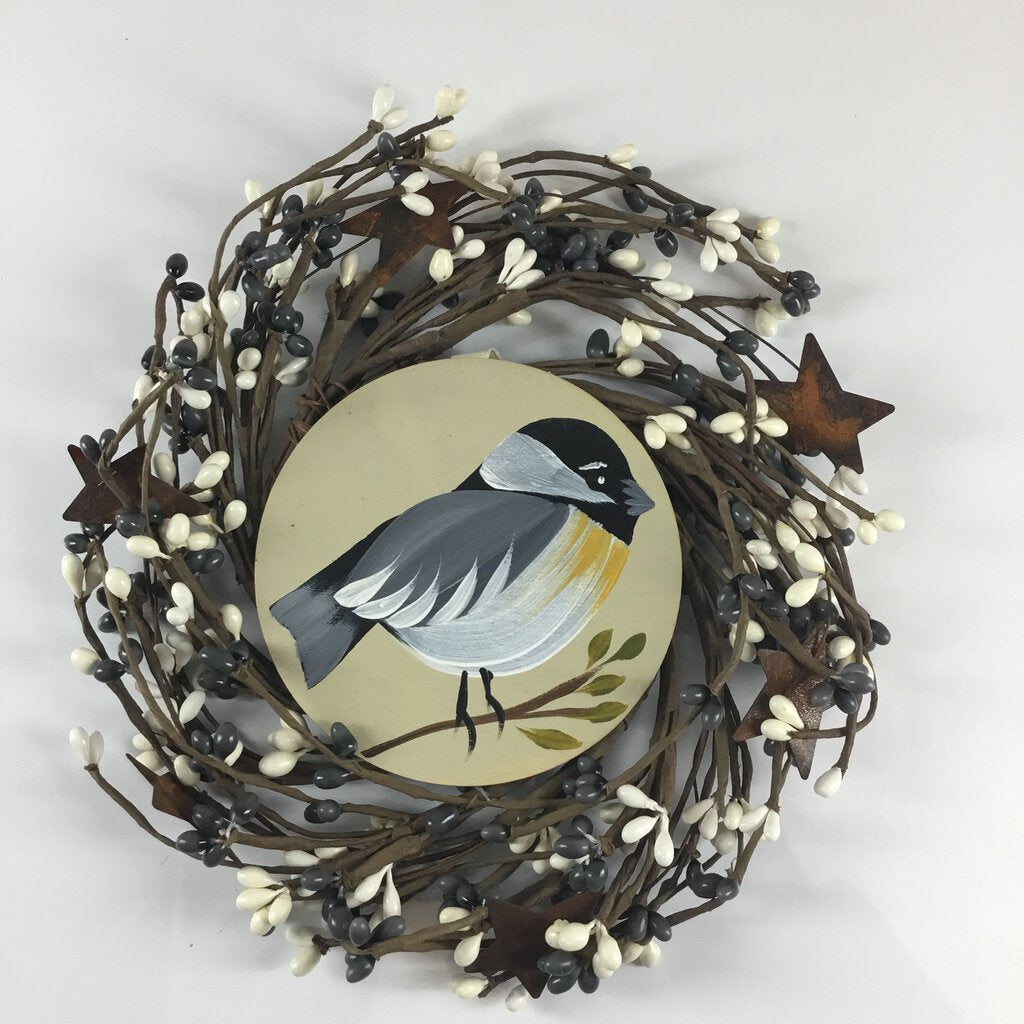 CHICKADEE MED BERRY WREATH