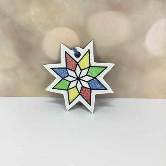 ORNAMENT VINYL STAINED GLASS STAR