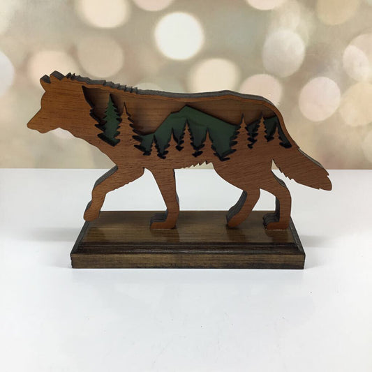 SMALL WOODEN WOLF