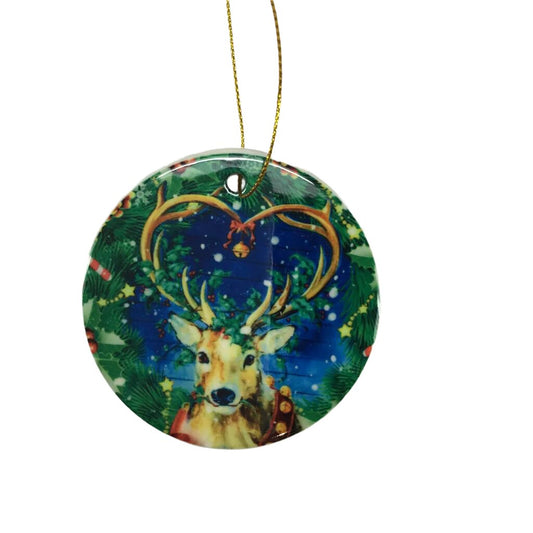 Ceramic Christmas Ornament - Woodland Deer