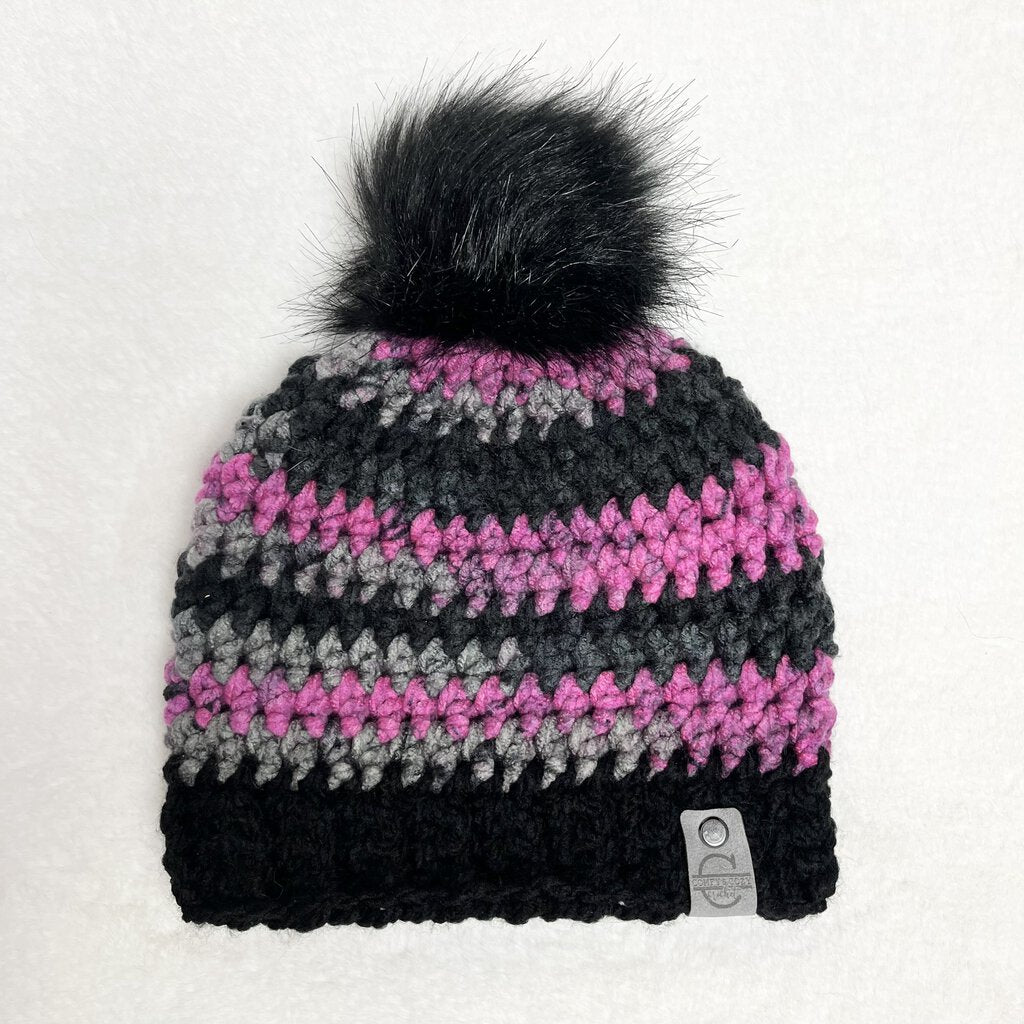 Pom Pom Hat - Black Raspberry