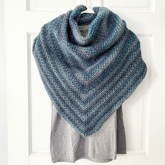 SHAWL MOSS STITCH TEAL SHADES