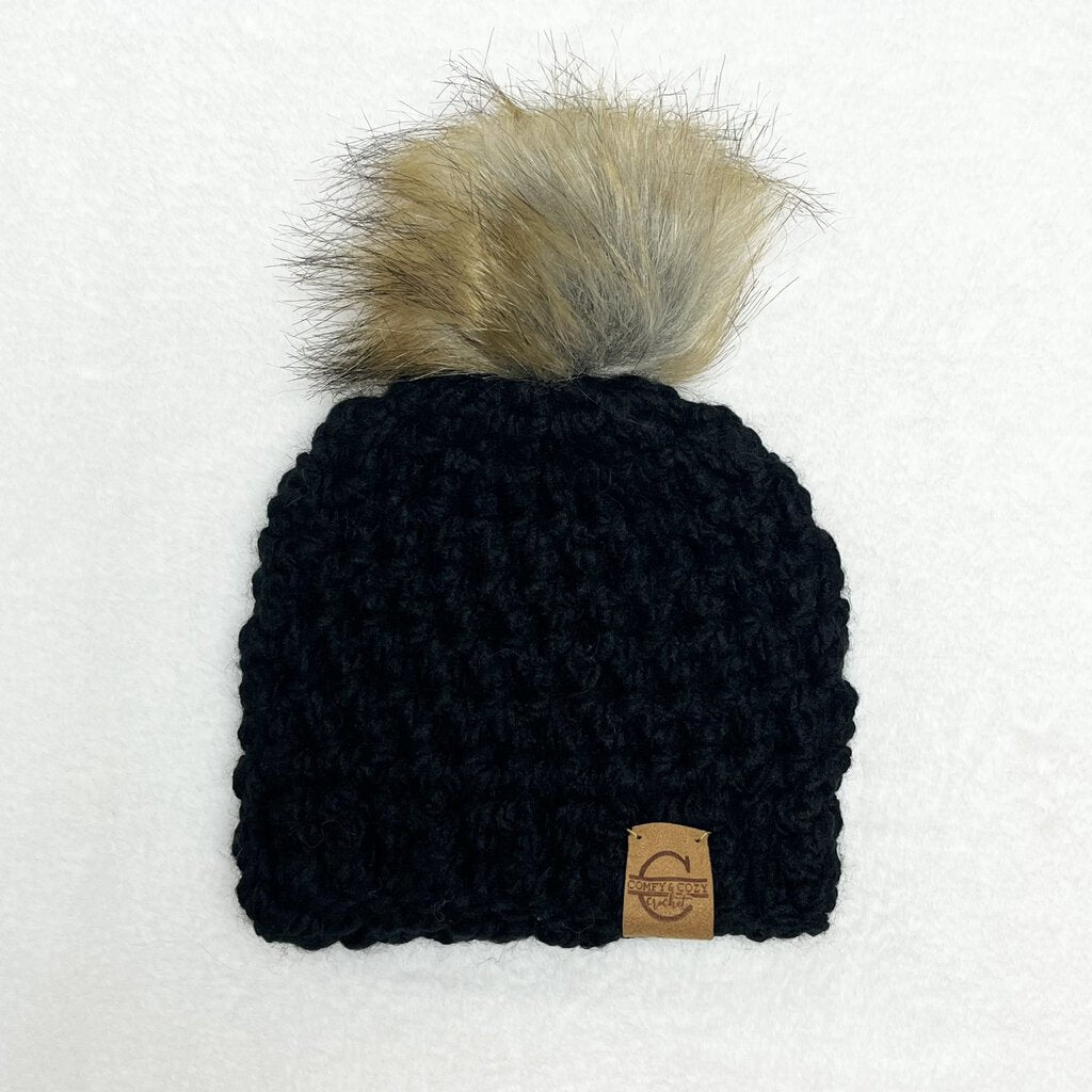 Pom Pom Hat - Black