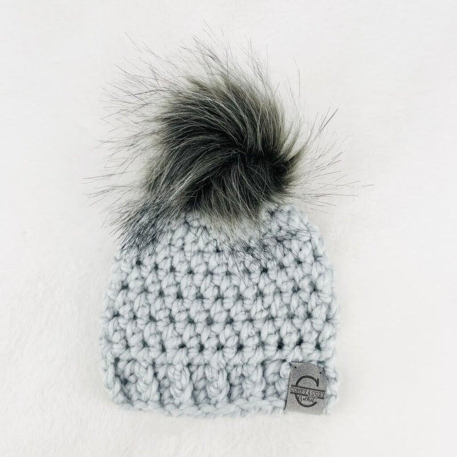 Pom Pom Hat (0-3 month) - Mist