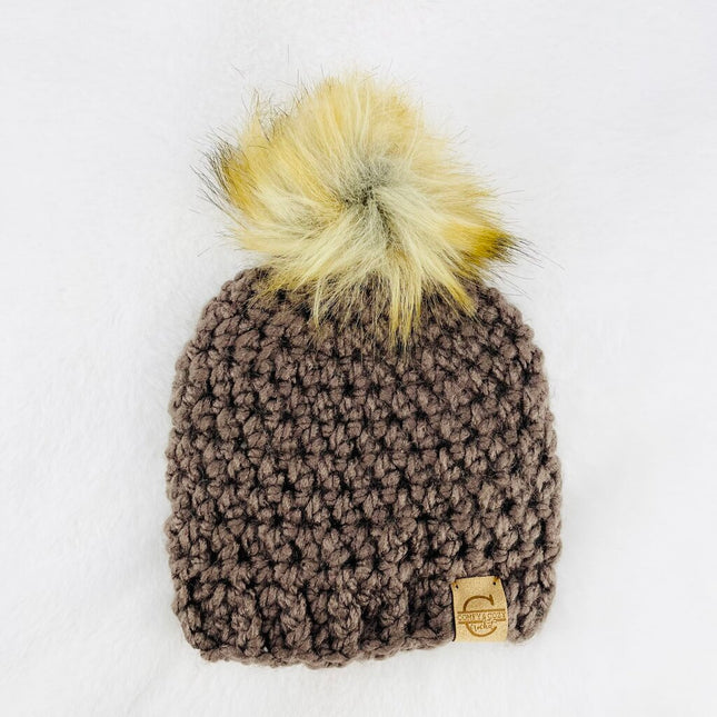 Pom Pom Hat (3-6 month) - Pecan