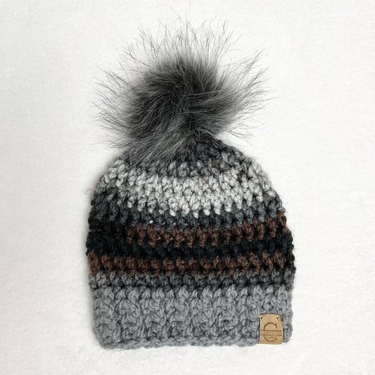 Pom Pom Hat - Ash (3-6 month)