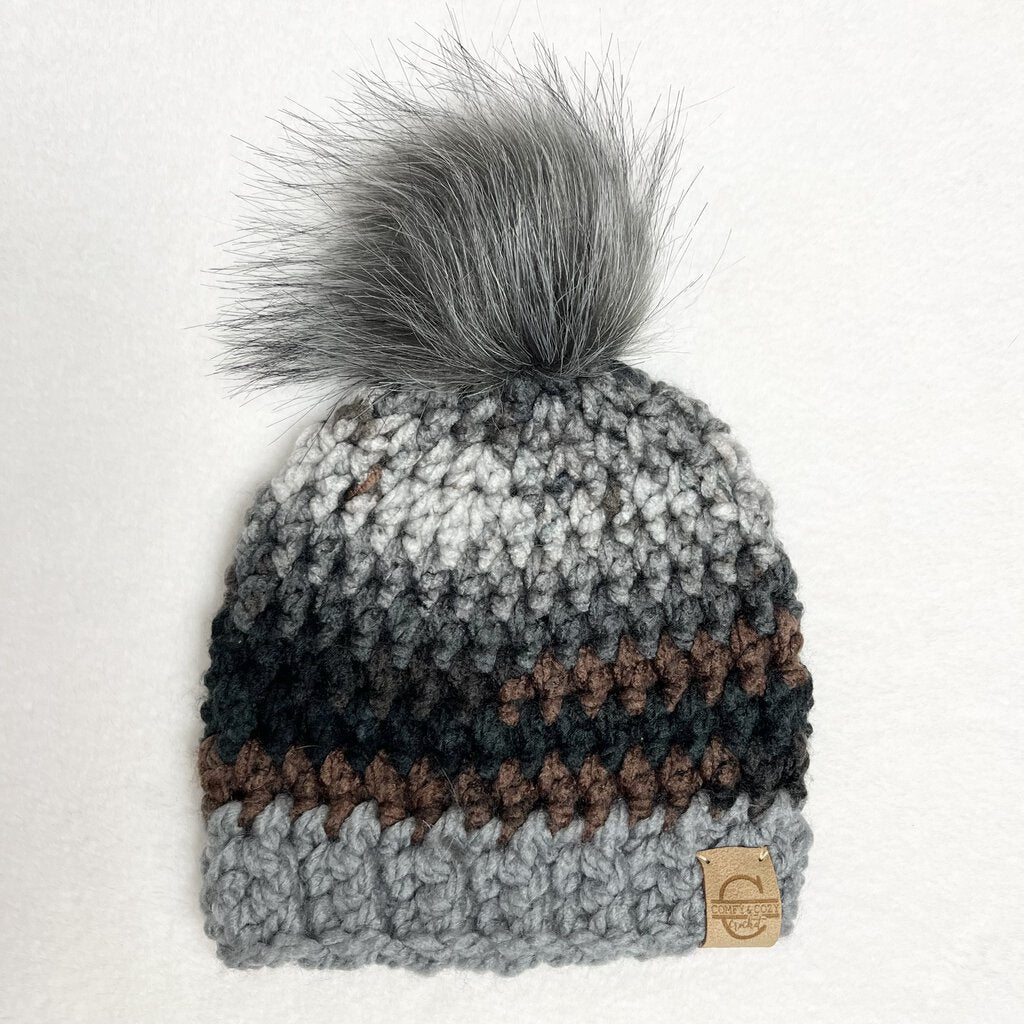 Pom Pom Hat - Ash (6-18 month)