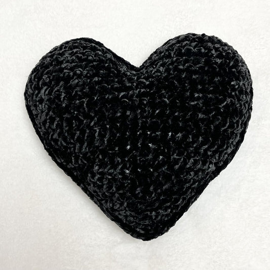 Stuffed Velvet Heart - Black