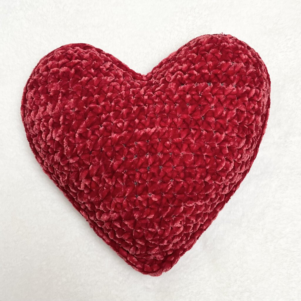 Stuffed Velvet Heart - Red