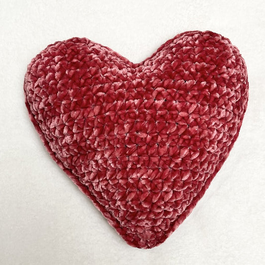 Stuffed Velvet Heart - Pomegranate Red