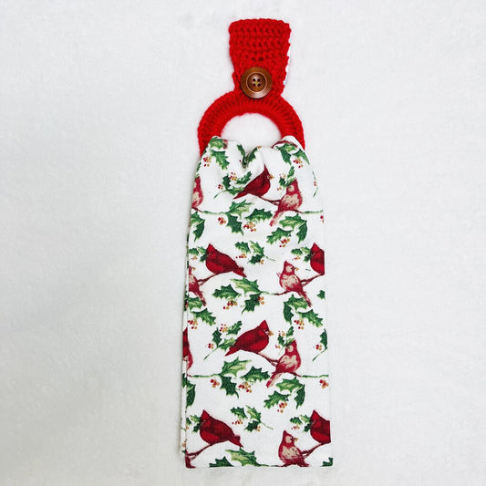 Hanging Towel Set - Cardinal with Holly