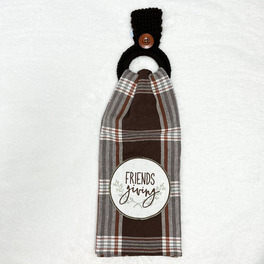 Hanging Towel Set - Friendsgiving on Brown Plaid