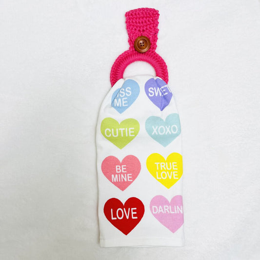 Hanging Towel Set - Conversation Hearts