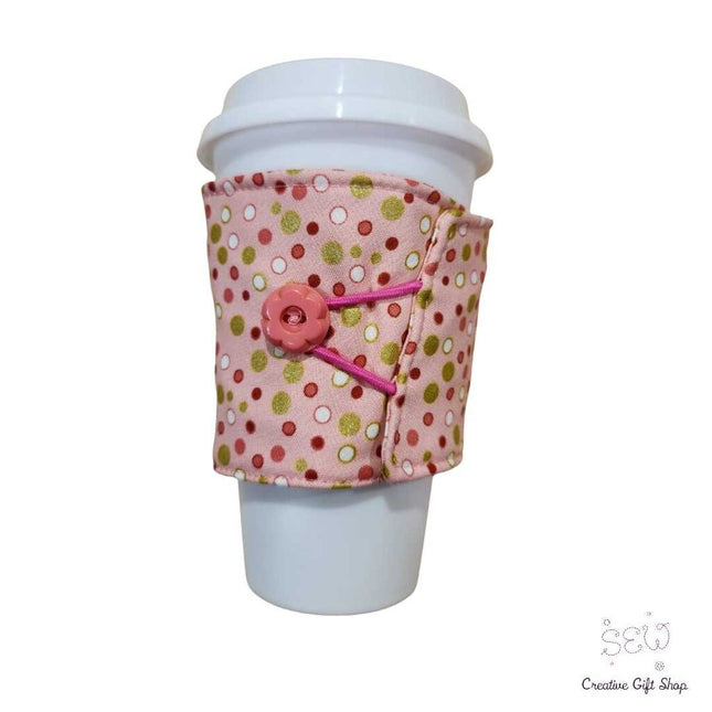 Pink Polka Dot Coffee Cup Sleeve