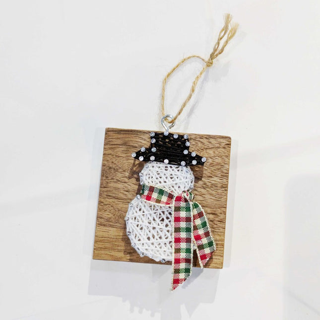 Snowman String Art Ornament