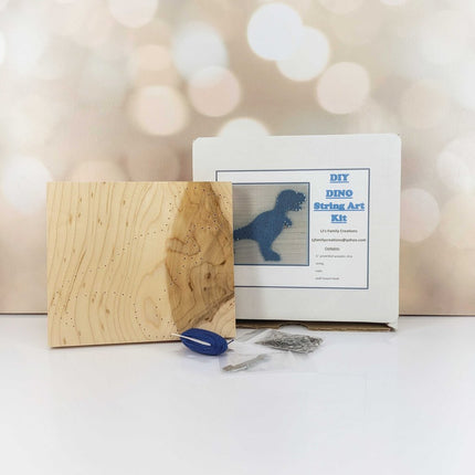 String Art DIY Kit - Dinosaur blue string